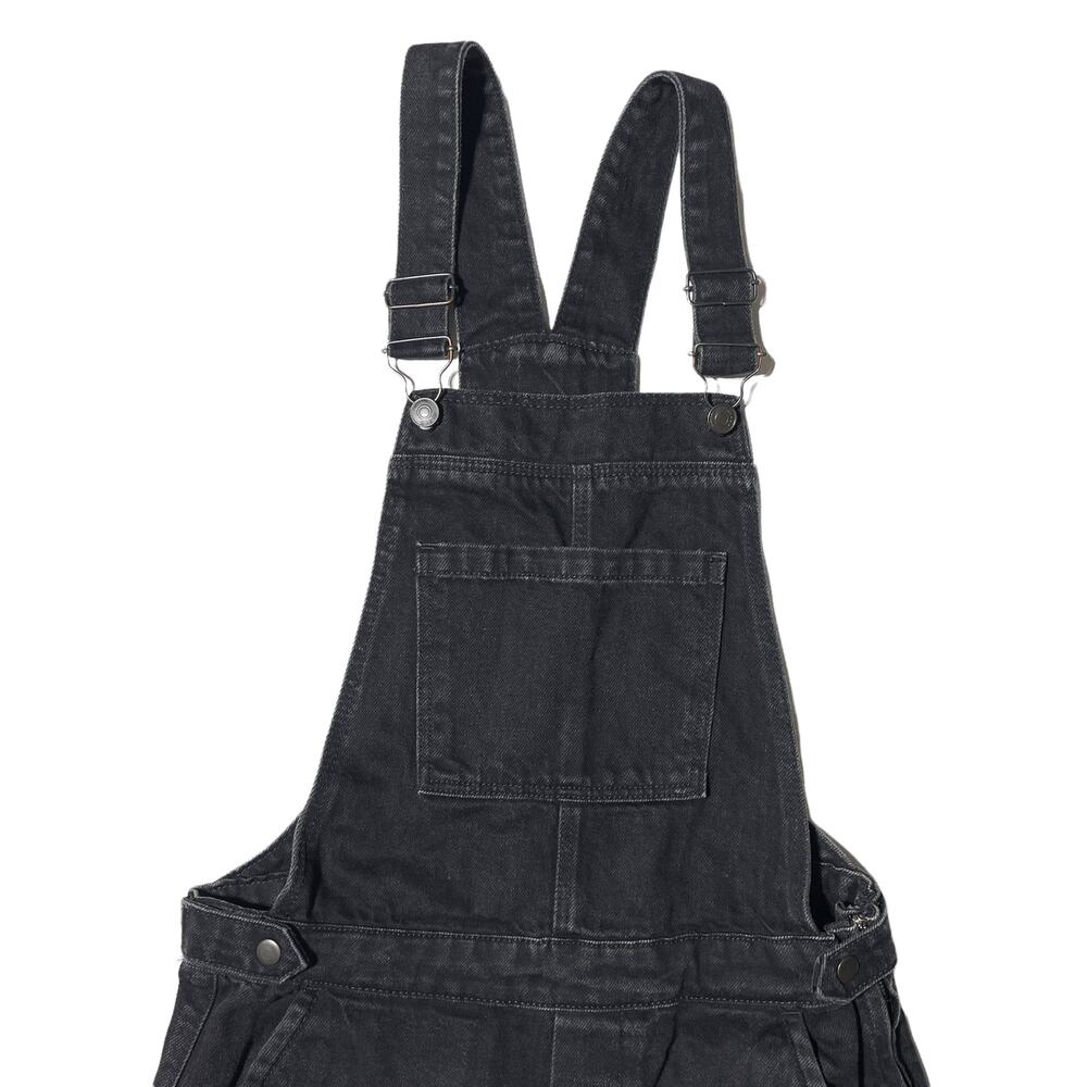 Topshop Moto Bib Overalls Women's Size 25 Washed Black Denim Tapered Cropped Leg - Picture 4 of 9
